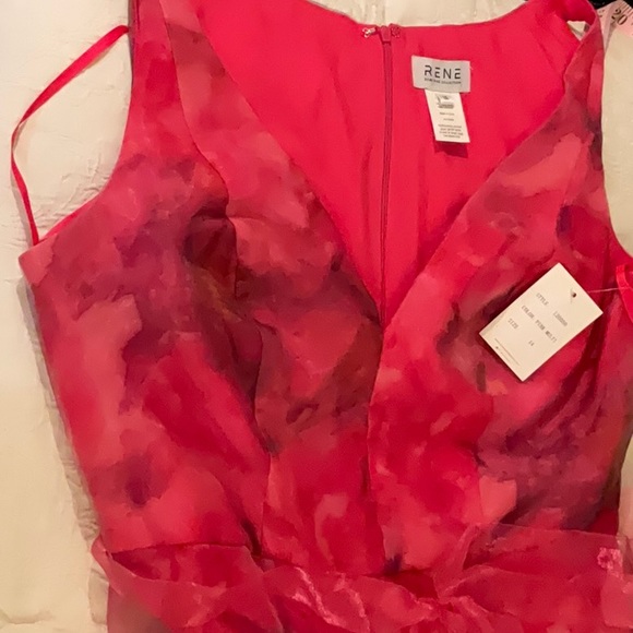 RENE BY RENE RUIZ NECK FLORAL ORGANZA PRINTED GOWN pink multi - Picture 9 of 16